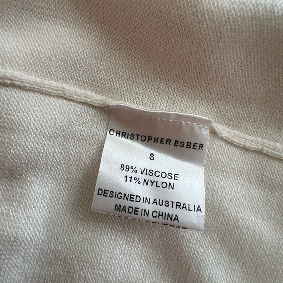 Christopher Esber Ruched Disconnect Knit Dress Cutout Cami Beige - Picture 10 of 11